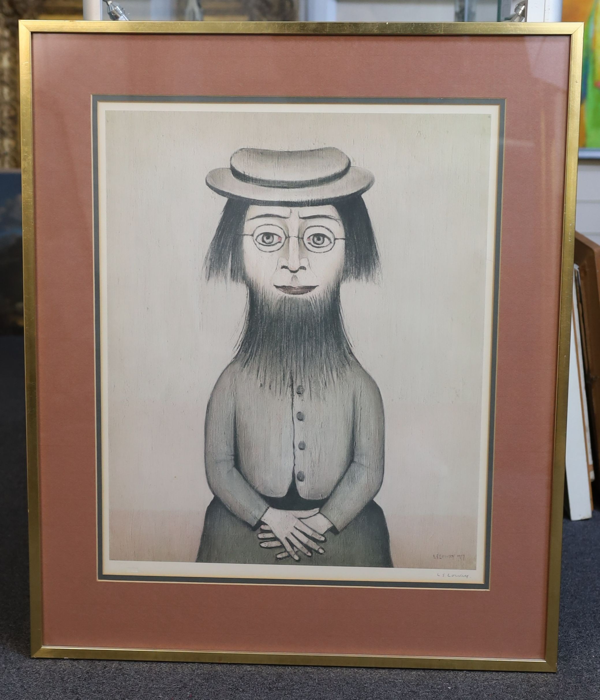 Lawrence Stephen Lowry RA, RBA (1887-1976), Woman with a beard, lithograph, 61 x 50cm